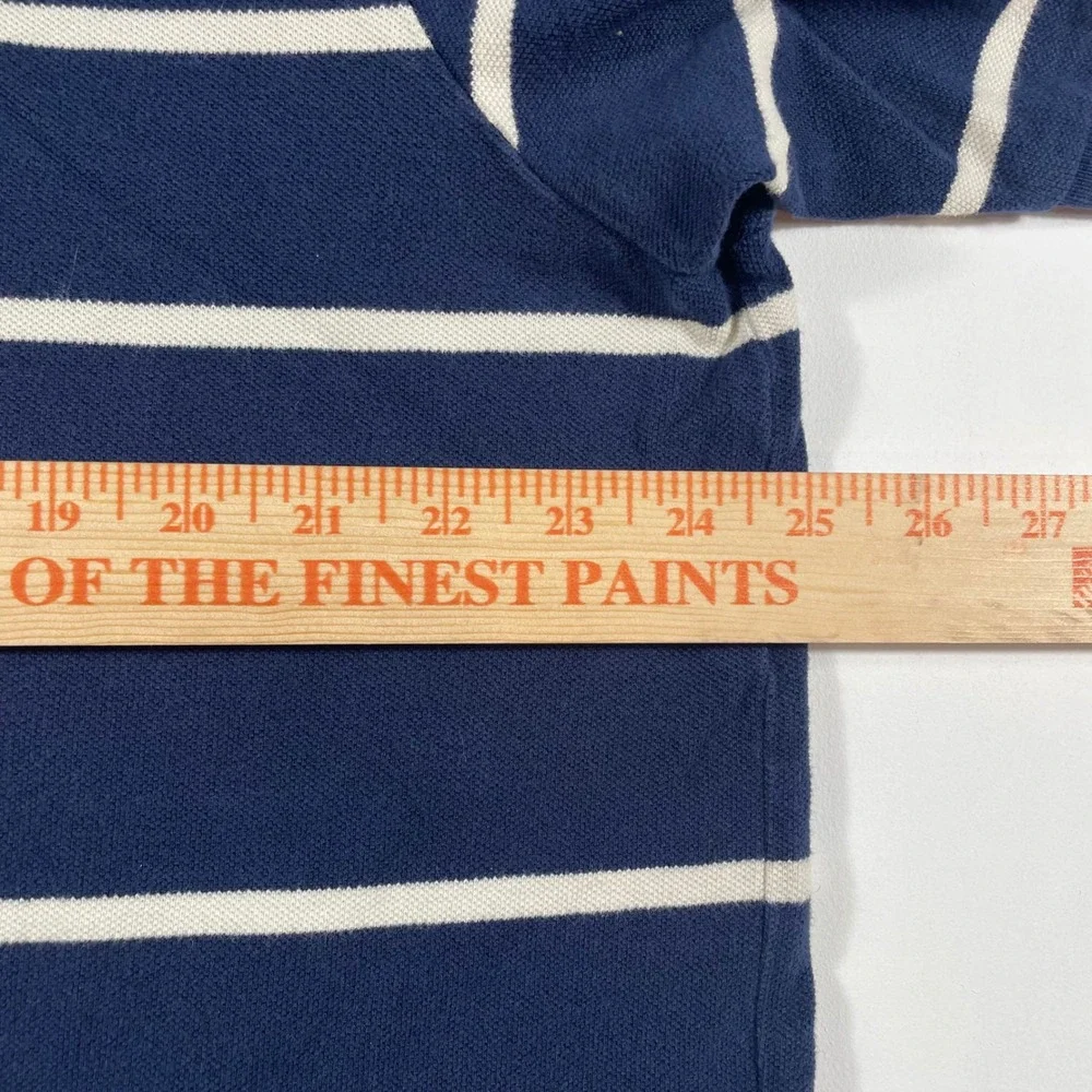 Polo Ralph Lauren Polo Shirt Mens 2XB Striped Short Sleeve Navy Blue White